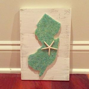 New Jersey Rustic Wood Wall Hanging